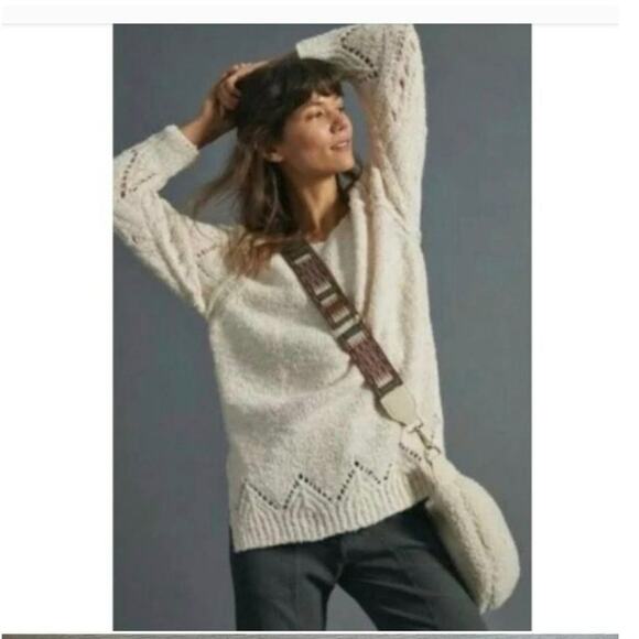 New Anthropologie Pilcro ivory Luna sweater wmns oversized soft size xsmall - Picture 2 of 9